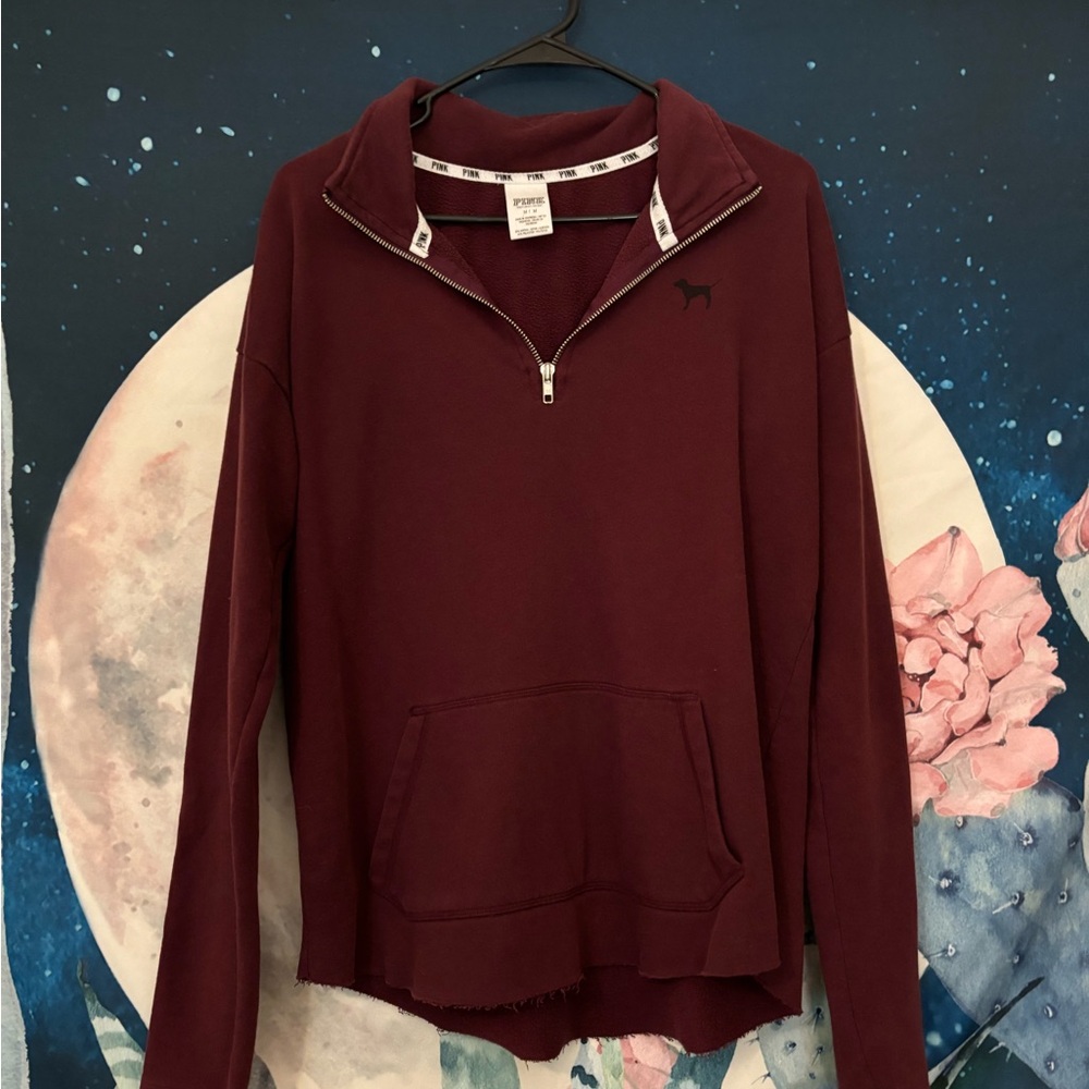 Victoria’s Secret PINK maroon half zip hoodie